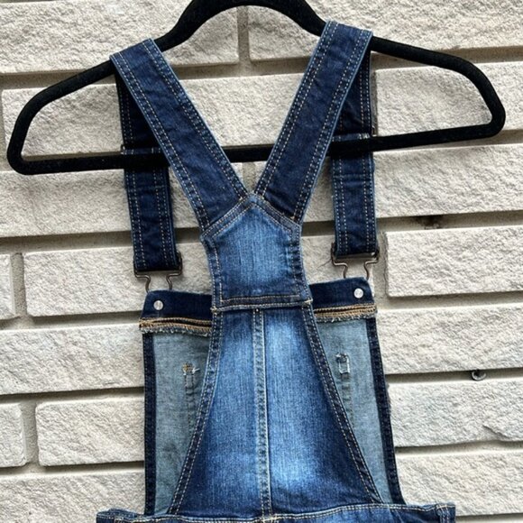 Dickies Distressed Raw Hem Bib Shortalls Sz S - Picture 8 of 15